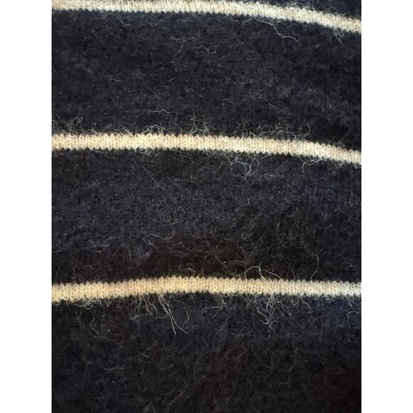 J.Crew Striped Fuzzy Sweater Navy & White Acrylic/Alpaca/Merino Wool/Polyamide/E - Picture 6 of 8